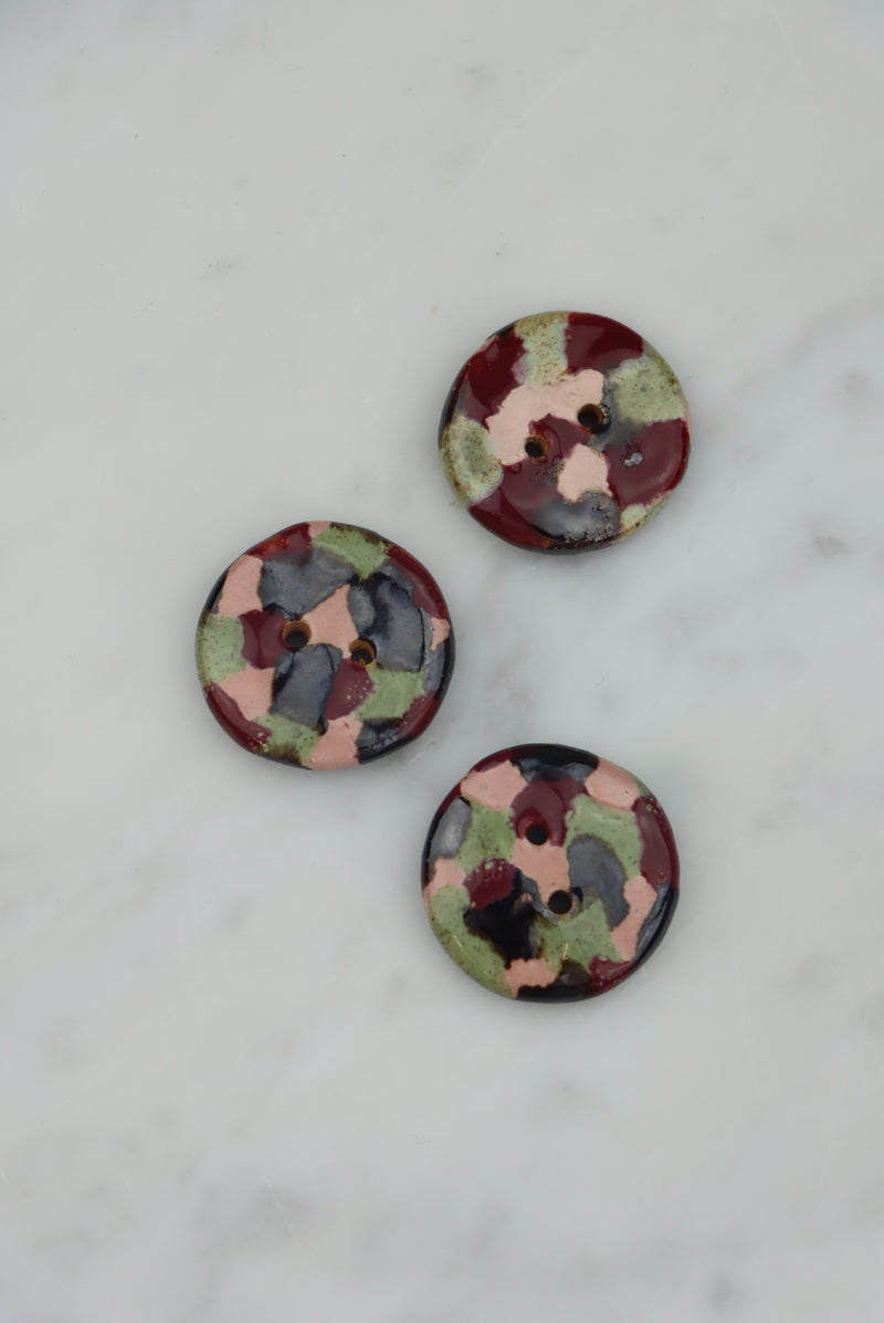 Unikke håndlavede knapper i keramik 25 mm